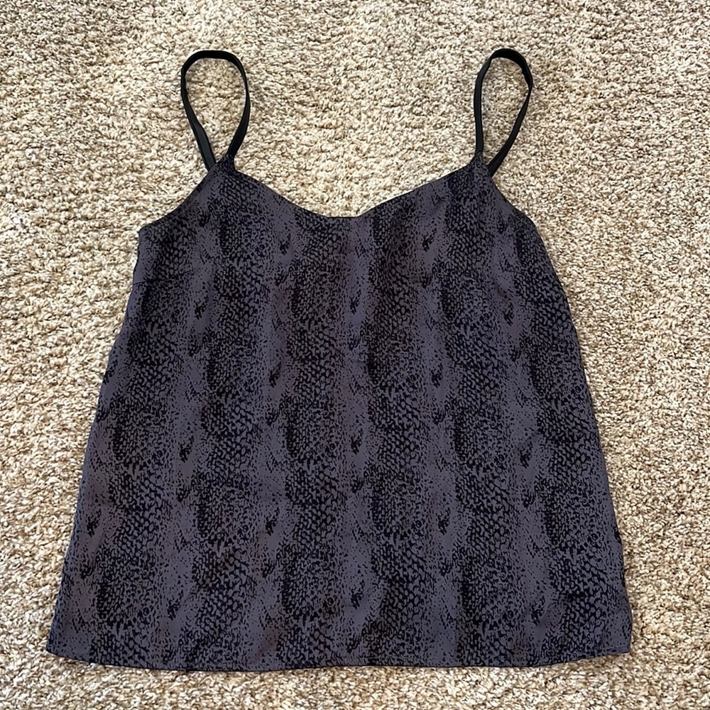 Paige silk cami with leather straps